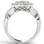 Genuine 14K White Gold 2.00Ct Brillant Round Cut Diamond Cluster Engagement Ring