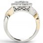 14K Yellow Two Tone White Gold 2.00 Ct Round Cut Diamond Cluster Engagement Ring