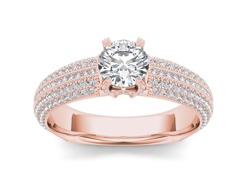 14k Rose Gold 1.50 Ct Round Cut Diamond Classic Solitaire Engagement Ring HI