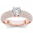 14k Rose Gold 1.50 Ct Round Cut Diamond Classic Solitaire Engagement Ring HI