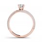 Real 14k Rose Gold 1.25 Ct Round Cut Diamond Bypass Solitaire Engagement Ring