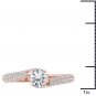Real 14k Rose Gold 1.25 Ct Round Cut Diamond Bypass Solitaire Engagement Ring