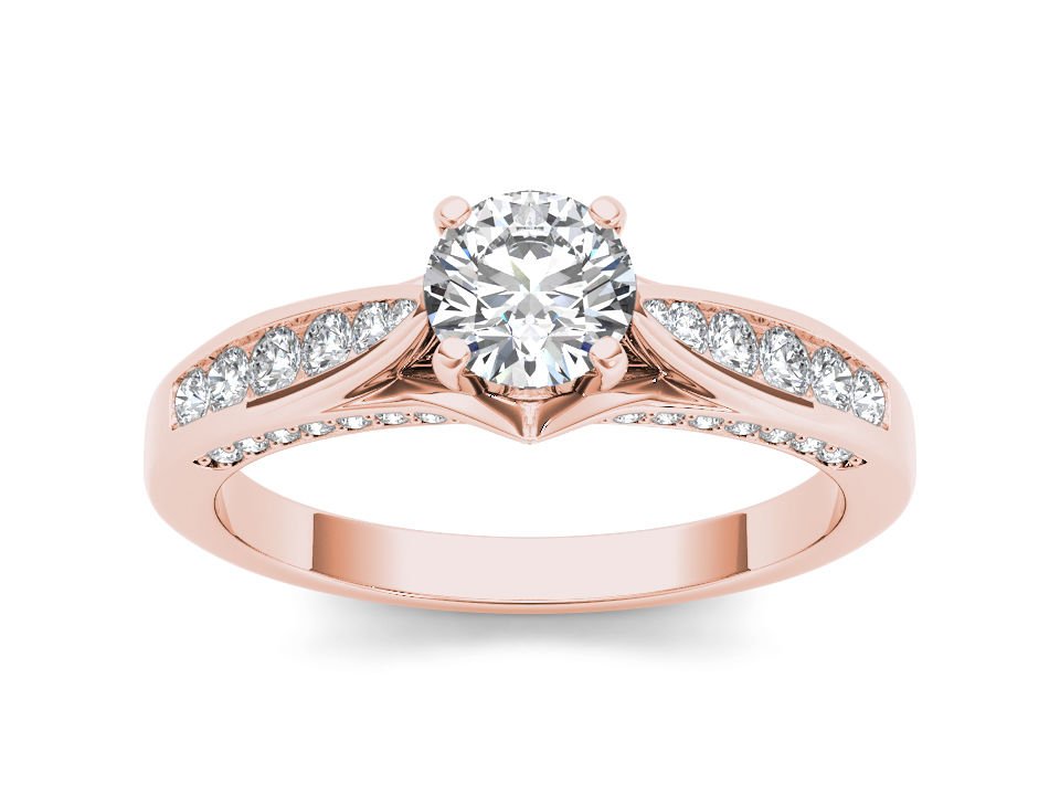 14k Rose Gold 1.00 Ct Round Cut Diamond Classic Solitaire Engagement Ring HI I2