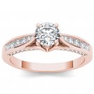 14k Rose Gold 1.00 Ct Round Cut Diamond Classic Solitaire Engagement Ring HI I2