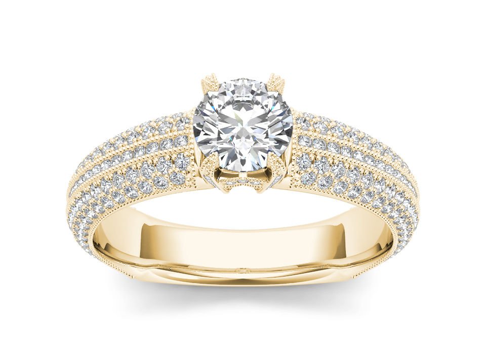 14k Yellow Gold 1.50 Ct Round Cut Diamond Classic Solitaire Engagement Ring HI