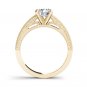 14K Yellow Gold 1.25 Ct Round Cut Diamond Vintage Solitaire Engagement Ring HI