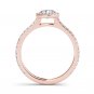 Solid 14K Rose Gold 1 Ct Round Cut Natural Diamond Halo Engagement Ring HI I2