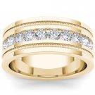 14k Yellow Gold 1.00 Ct Natural Round Cut Diamond Men's Wedding Band Ring HI I2 14k Yellow Gold 1.00 Ct Natural Round Cut Diamond Men's Wedding Band Ring HI I2