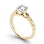 14K Yellow Gold 1.00 Ct Round Cut Diamond Vintage Solitaire Engagement Ring HI
