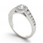 14K White Gold 1 Ct Natural Round Cut Natural Diamond Halo Engagement Ring HI I2