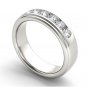 14k White Gold 1.00 Ct Round Diamond Seven Stone Men's Wedding Band Ring HI I2