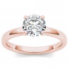 14K Rose Gold 1 Ct Round Cut Natural Diamond Solitaire Engagement Ring HI I2