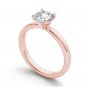 14K Rose Gold 1 Ct Round Cut Natural Diamond Solitaire Engagement Ring HI I2