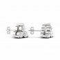 0.33 Ct Natural Round Cut Diamond Three Stone Stud Earrings in 10k White Gold