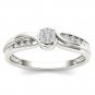 Solid 10k White Gold 0.09 Ct Diamond Cluster Fashion Wedding Engagement Ring