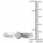 Solid 10k White Gold 0.09 Ct Diamond Cluster Fashion Wedding Engagement Ring