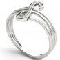 Solid 10k White Gold 0.04 Ct Round Cut Diamond Infinity Fashion Ring HI I2