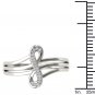 Solid 10k White Gold 0.04 Ct Round Cut Diamond Infinity Fashion Ring HI I2