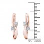 10k Rose Gold 0.33 Ct Brilliant Princess Cut Diamond Two-Stone Hoop Earrings