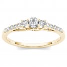 14k Yellow Gold 0.30 Ct Natural Diamond Three-Stone Engagement Anniversary Ring 14k Yellow Gold 0.30 Ct Natural Diamond Three-Stone Engagement Anniversary Ring