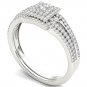 Solid 10k White Gold 0.50 Ct Princess Cut Diamond Engagement & wedding Ring Set