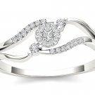 10k White Gold 0.12 Natural Round Cut Diamond Fashion Engagement Ring HI I2 10k White Gold 0.12 Natural Round Cut Diamond Fashion Engagement Ring HI I2