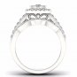 Solid 10k White Gold 1Ct Natural Diamond Engagement Ring Set (H-I, I2)