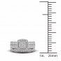 Solid 10k White Gold 1Ct Natural Diamond Engagement Ring Set (H-I, I2)