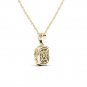 Genuine 10k Yellow Gold 0.5Ct Round Cut Diamond Cluster Halo Necklace HI I2