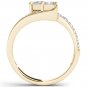 Genuine 14K Yellow Gold 1.00 Ct Princess Cut Diamond Two Stone Engagement Ring
