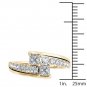 Genuine 14K Yellow Gold 1.00 Ct Princess Cut Diamond Two Stone Engagement Ring