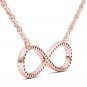Solid 10k Rose Gold 0.15 Ct Round Cut Diamond Infinity Pendant Necklace HI I2