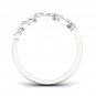 Solid 10k White Gold 0.06 Ct Diamond Interlocking Heart Fashion Engagemeny Ring