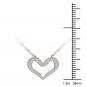 Solid 10k Rose Gold 0.33 Ct Round Cut Diamond Bold Heart Pendant Necklace HI I2