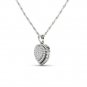 Natural 10k White Gold 0.25Ct Round Cut Solid Real Diamond Heart Necklace HI I2