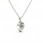 Natural 10k White Gold 0.25Ct Round Cut Solid Real Diamond Heart Necklace HI I2