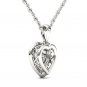10k Yellow Two-Tone White Gold 0.33Ct Round Diamond Heart Pendant Necklace HI I2