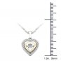 10k Yellow Two-Tone White Gold 0.33Ct Round Diamond Heart Pendant Necklace HI I2