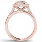 10k Rose Gold 0.50Ct Natural Diamond Cluster Halo Engagement Ring Set HI,I2