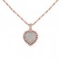 Natural 10k Rose Gold 0.25Ct Round Cut Solid Real Diamond Heart Necklace HI I2