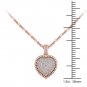 Natural 10k Rose Gold 0.25Ct Round Cut Solid Real Diamond Heart Necklace HI I2