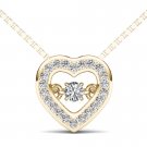 10k Yellow Gold 0.20 Ct Natural Round Cut Diamond Heart Pendant Necklace HI I2