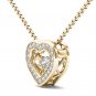 10k Yellow Gold 0.20 Ct Natural Round Cut Diamond Heart Pendant Necklace HI I2