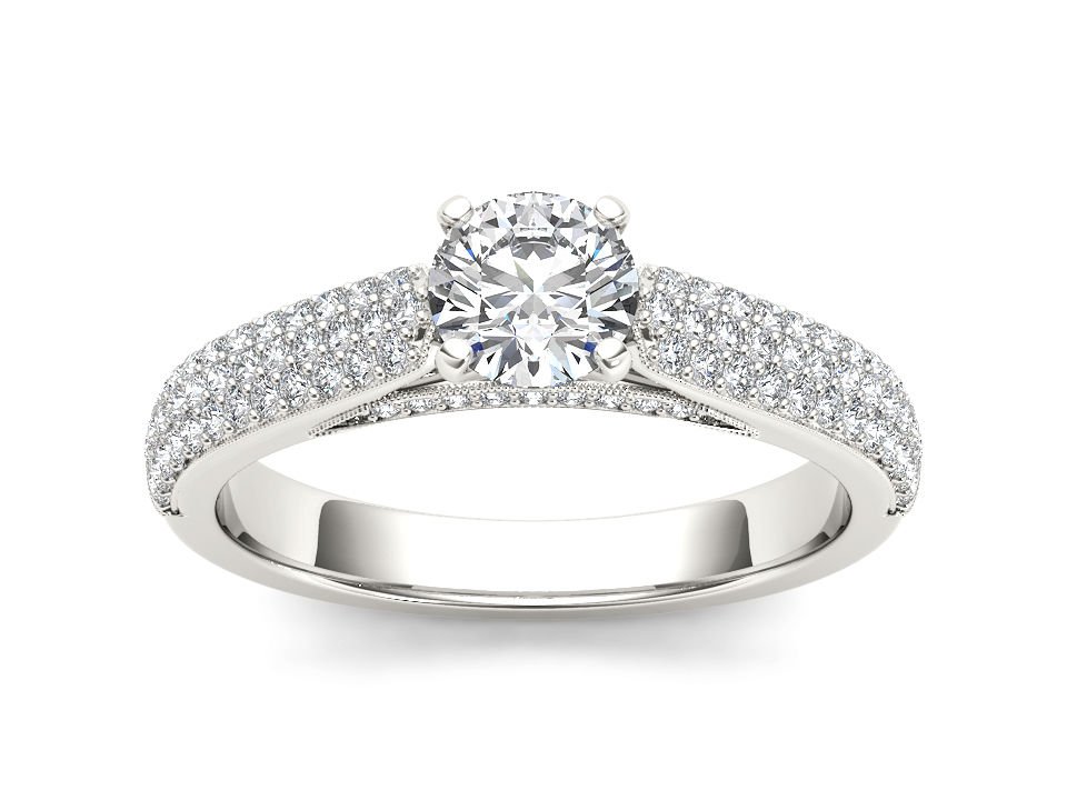 14k White Gold 1.00 Ct Round Cut Diamond Classic Solitaire Engagement Ring