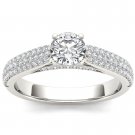 14k White Gold 1.00 Ct Round Cut Diamond Classic Solitaire Engagement Ring
