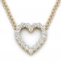 Solid 14k Yellow Gold 0.50 Ct Round Cut Diamond Heart Pendant Necklace HI I2