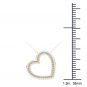 Solid 10k Yellow Gold 0.12Ct Round Cut Diamond Bold Heart Pendant Necklace HI I2