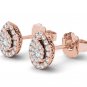 10k Rose Gold 0.25 Ct Round Cut Diamond Pear Shape Fashion Earrings Real Solid