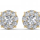 Solid 10k Yellow Gold 1.25 Ct Round Cut Diamond Stud Earrings HI I2 Pushback Solid 10k Yellow Gold 1.25 Ct Round Cut Diamond Stud Earrings HI I2 Pushback