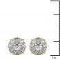 Solid 10k Yellow Gold 1.25 Ct Round Cut Diamond Stud Earrings HI I2 Pushback